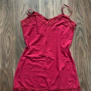 Dark pink Lace Trim Cami Top